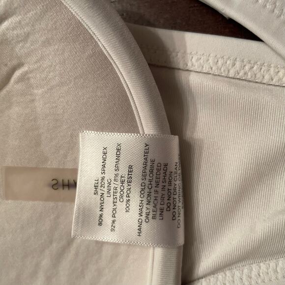 High Neck Halter Neck White Crochet Knit Bikini Top sz 38C - Picture 7 of 8